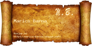 Marics Barna névjegykártya